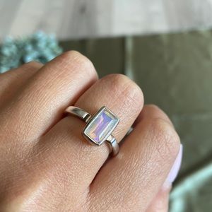 Opal silver ring